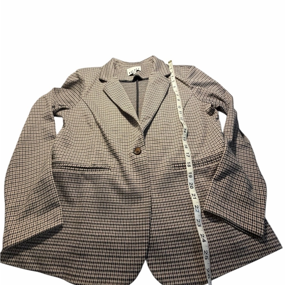 ICHI Women's Classic Brown and Tan Houndstooth Blazer XXL - Picture 11 of 16